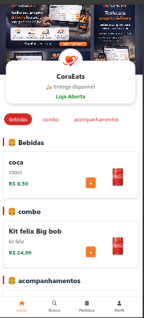Cardápio Digital CoraEats no Celular